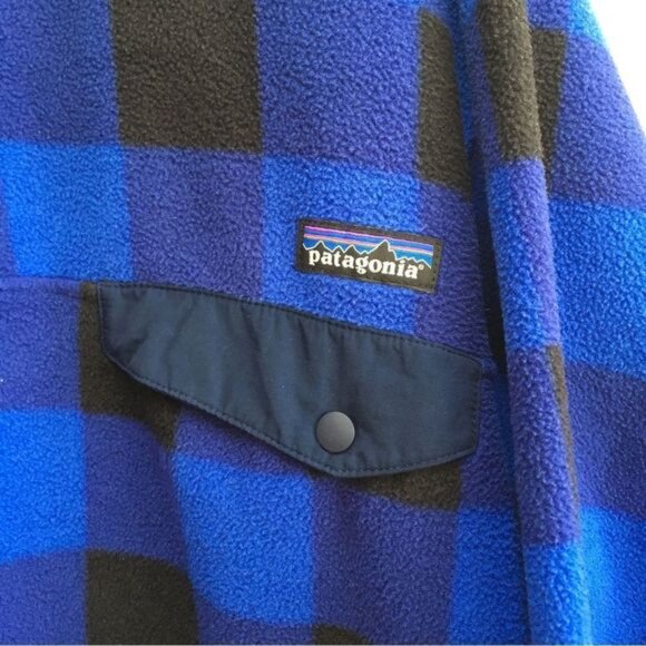 PATAGONIA SYNCHILLA SNAP-T PULLOVER IN BLUE BUFFALO PLAID - Picture 4 of 6